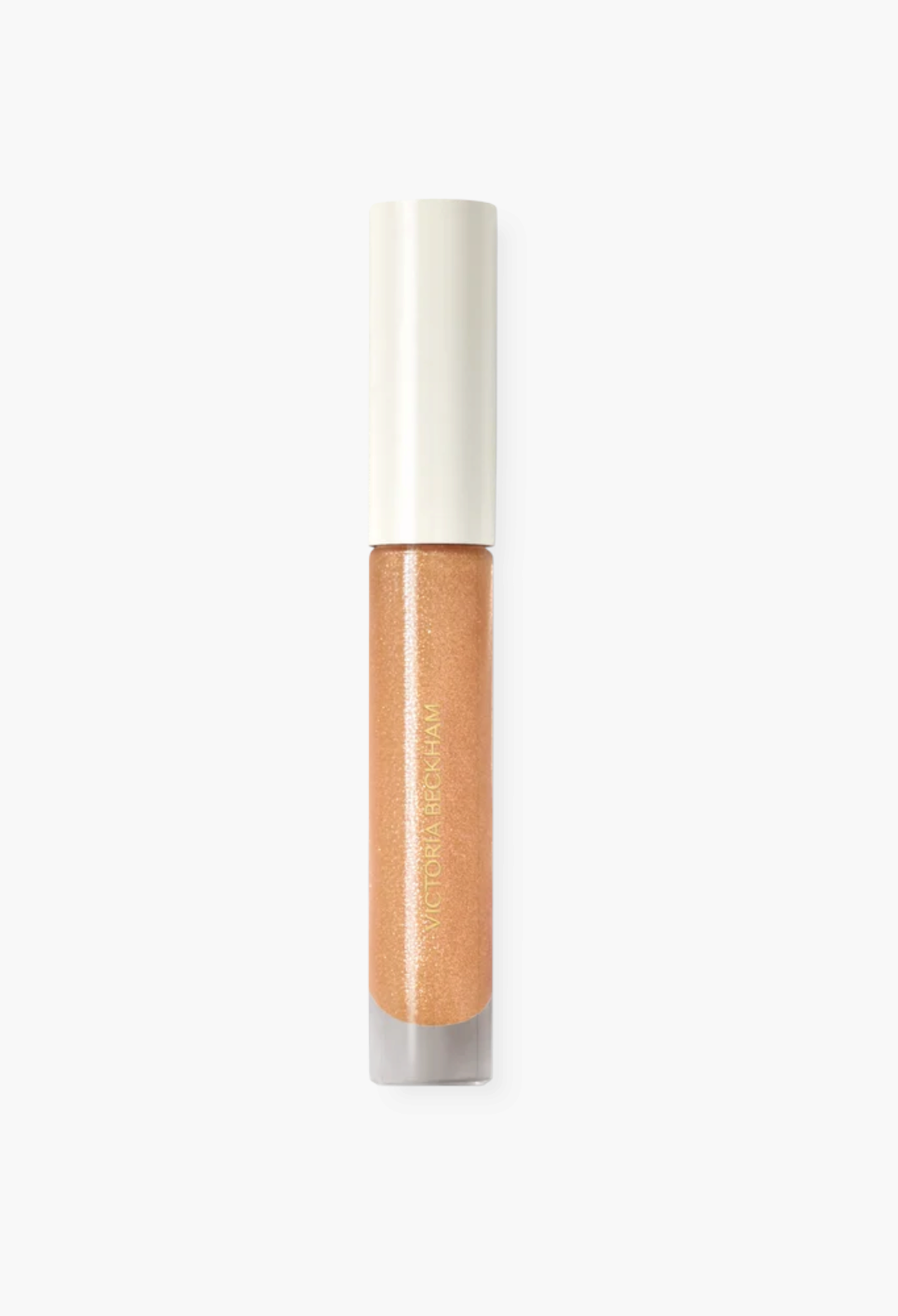 GLAM MODA Posh Gloss High Shine Lip in a shimmering golden shade with a sleek applicator and mirror-like finish.