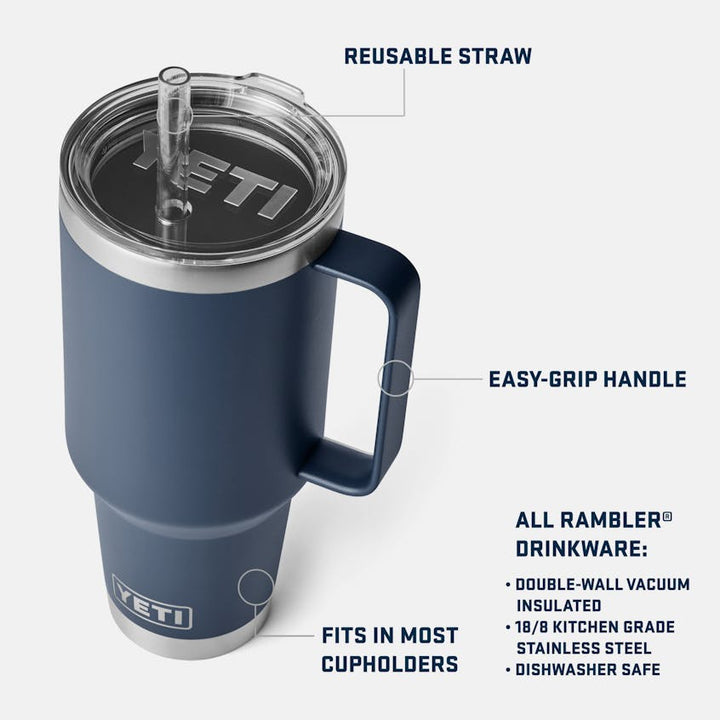 Rescue Red - 42 Oz Straw Mug  With Straw Lid - GLAM MODA