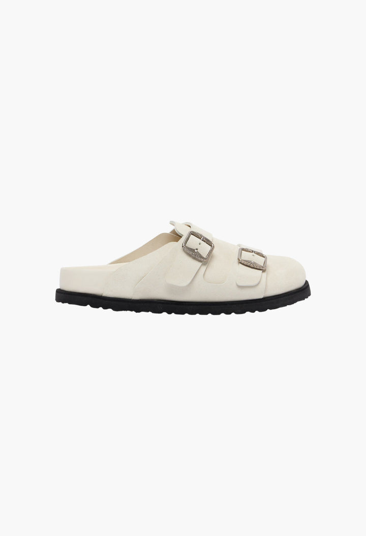 White - 222 West Suede Clogs - GLAM MODA