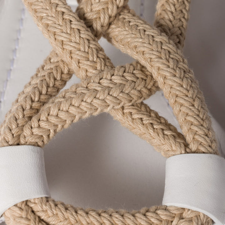 White - Flat Cord Sandals - GLAM MODA