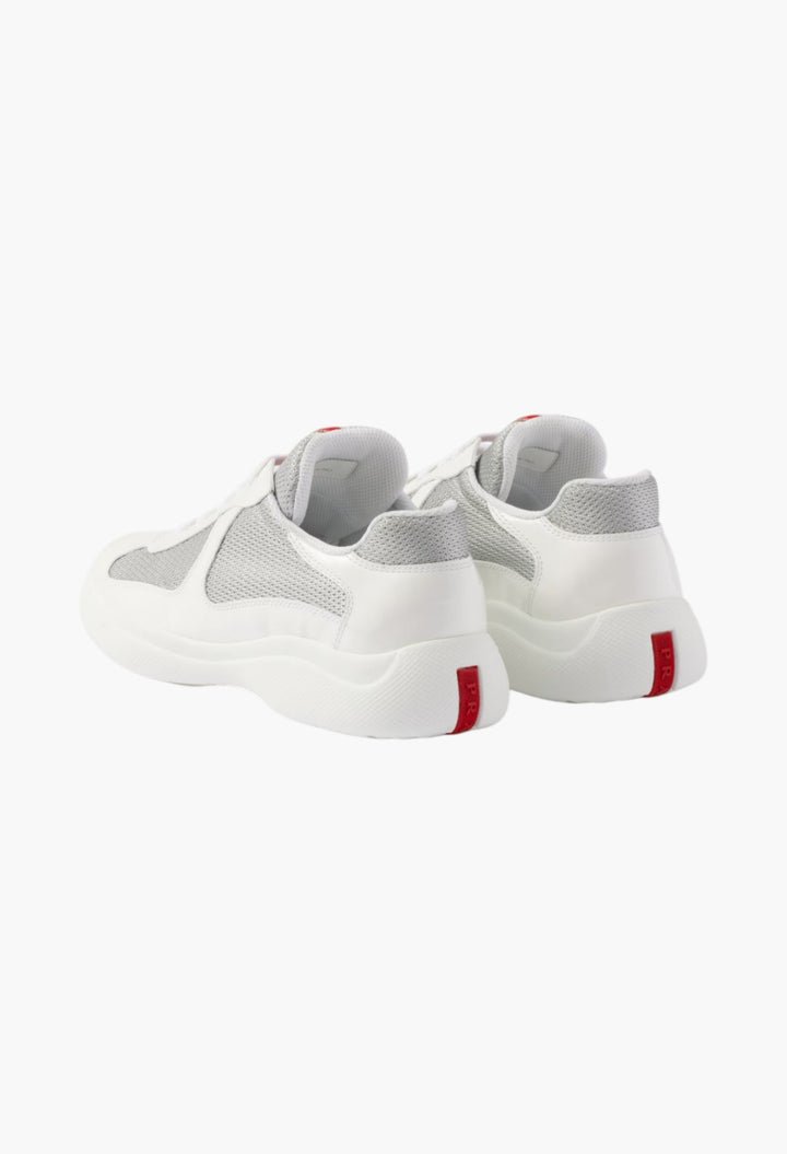 White/Silver - Prada America's Cup Biker Fabric Sneakers - GLAM MODA