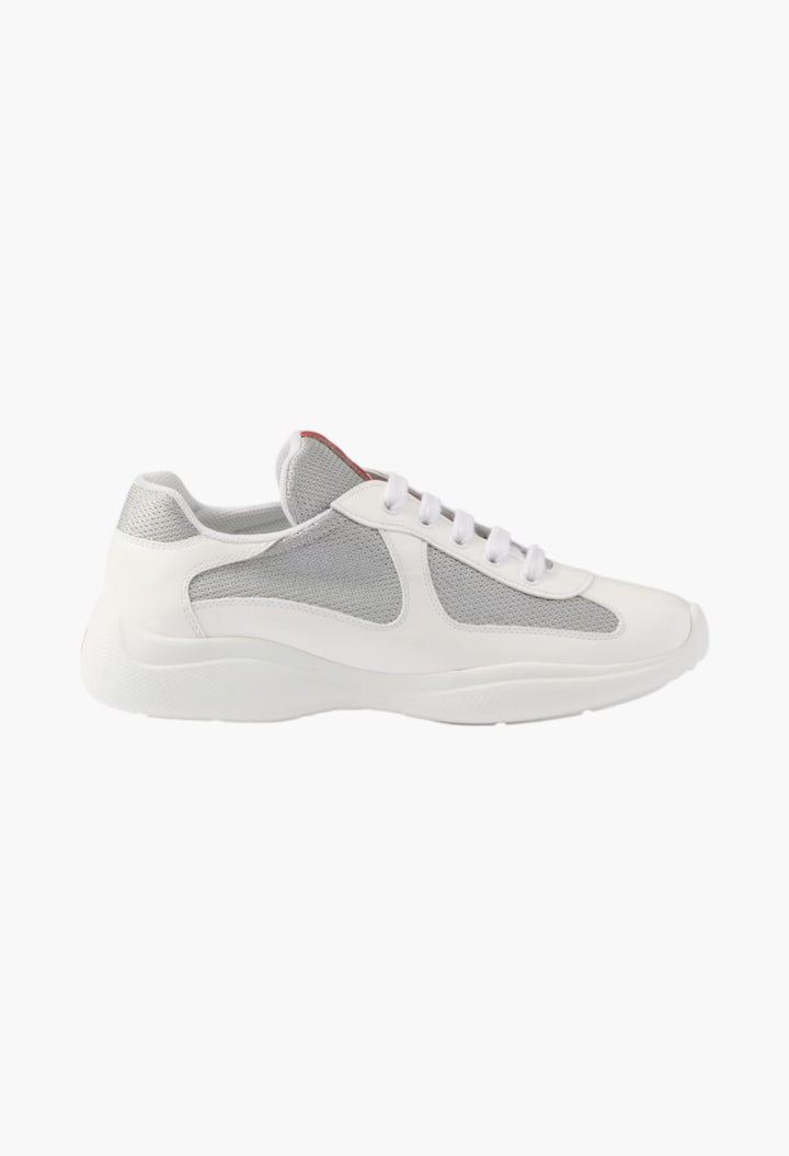White/Silver - Prada America's Cup Biker Fabric Sneakers - GLAM MODA