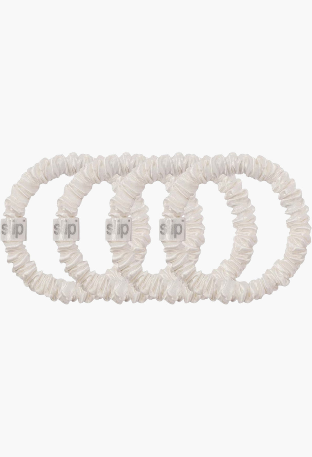 White - Slip Pure Silk Skinny Scrunchies - GLAM MODA