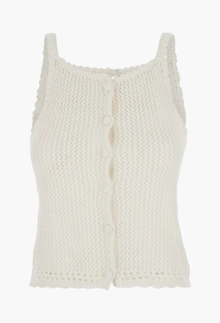 Linen And Cotton Blend Top - GLAM MODA
