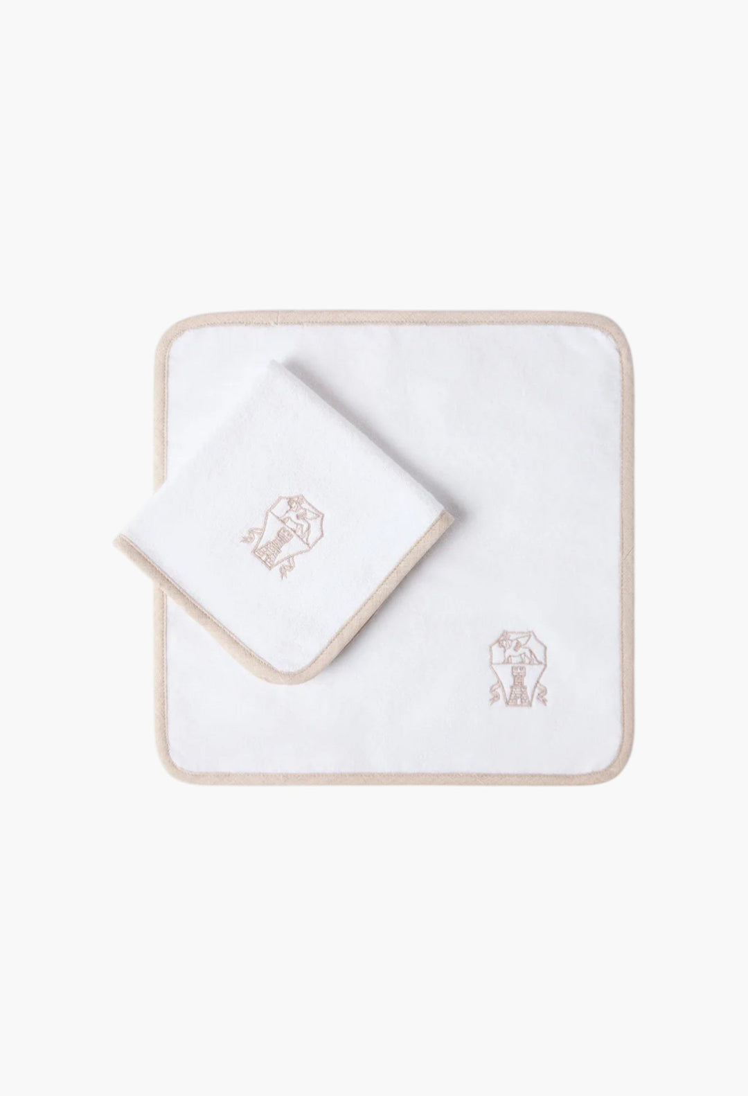 2-Piece Cotton Terrycloth Hand Towel Set With Embroidery - GLAM MODA