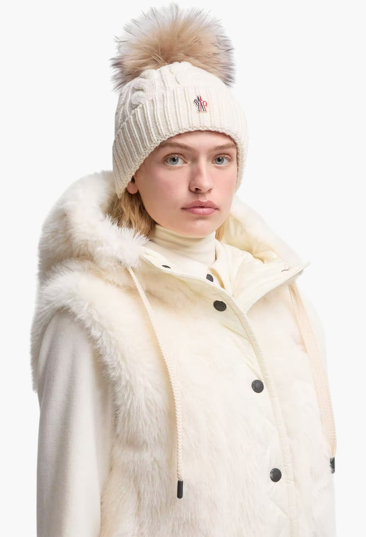 Wool & Cashmere Beanie With Pom Pom - GLAM MODA