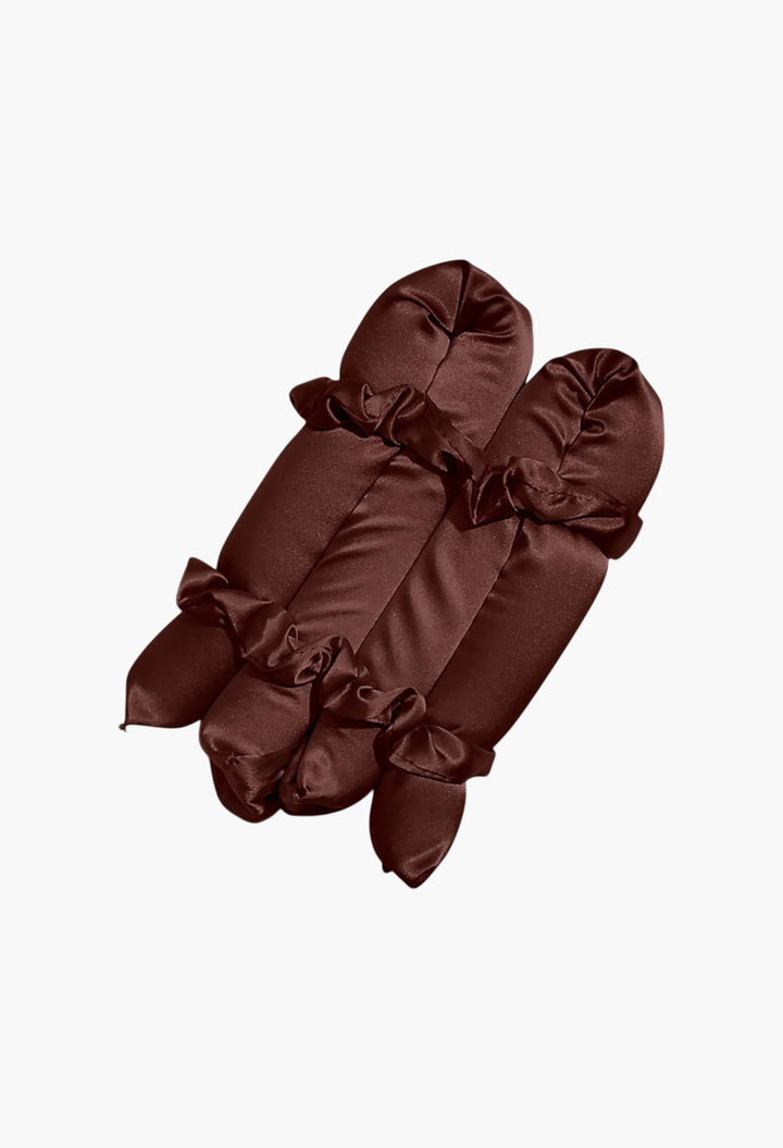 XL Satin Heatless Curling Set - Chocolate - GLAM MODA