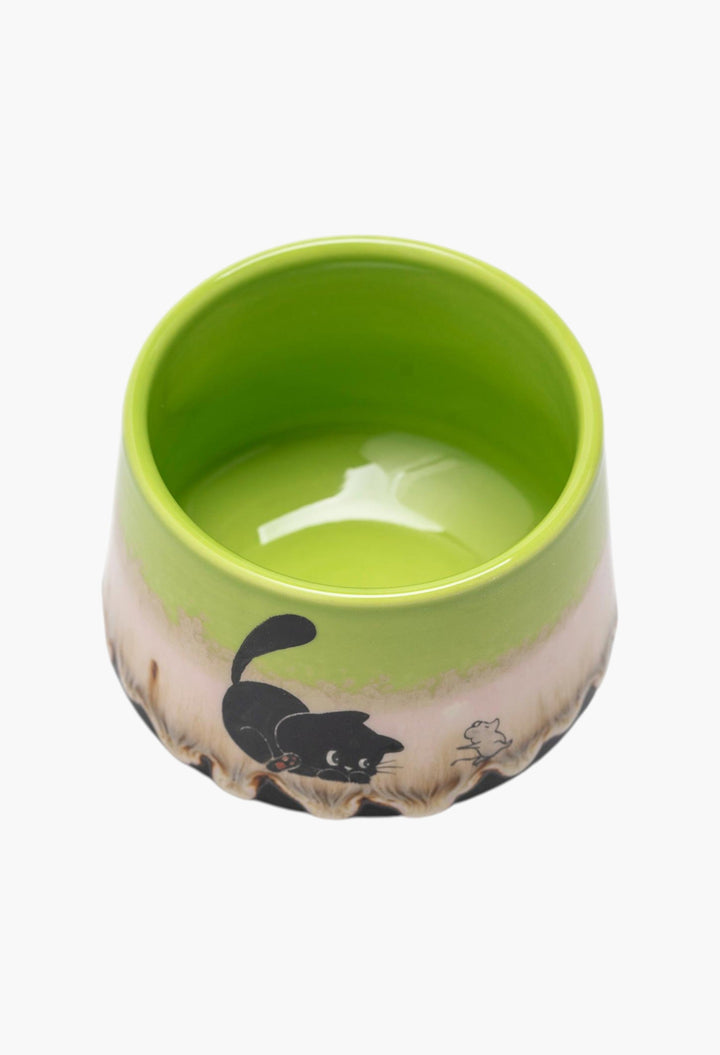 Hand-Painted Cat And Rat Ceramic Matcha Bowl Set With Bamboo Whisk And Chasen Holder Matcha Tea Ceremony Set - GLAM MODA