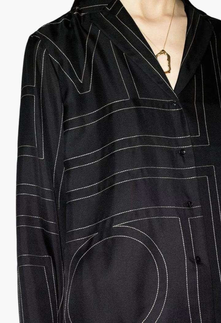 Monogram Silk Shirt - GLAM MODA