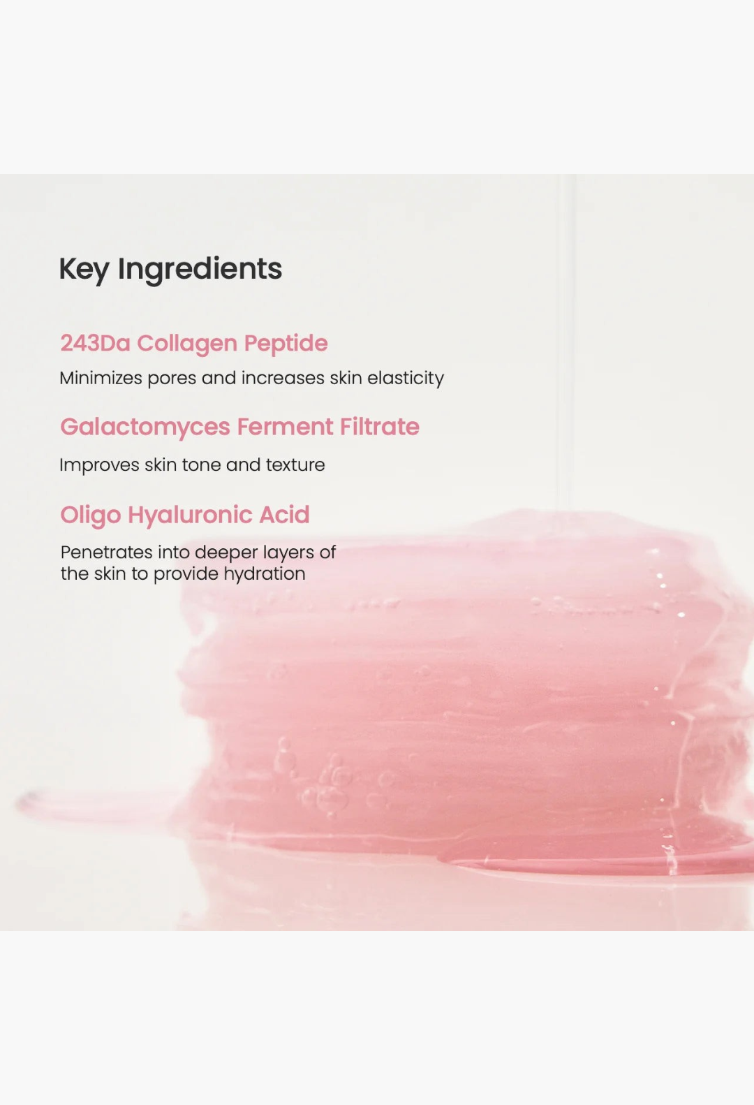 GLAM MODA Biodance collagen gel toner pad with a translucent pink texture for deep skin hydration and elasticity.