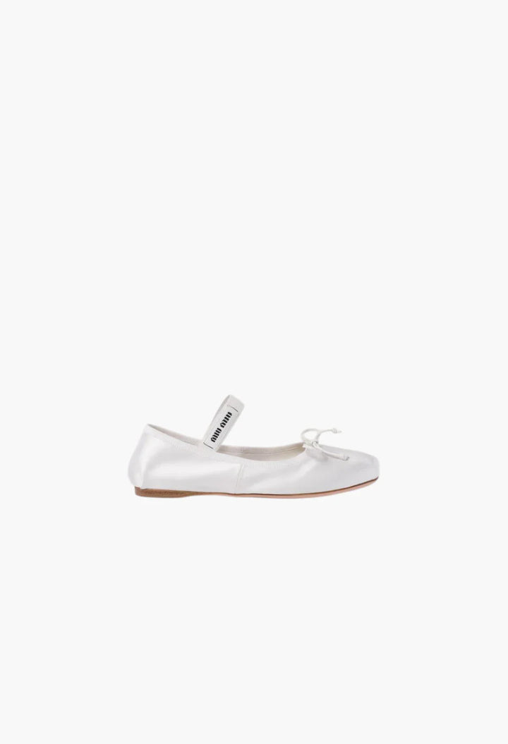 White - Satin Ballerinas