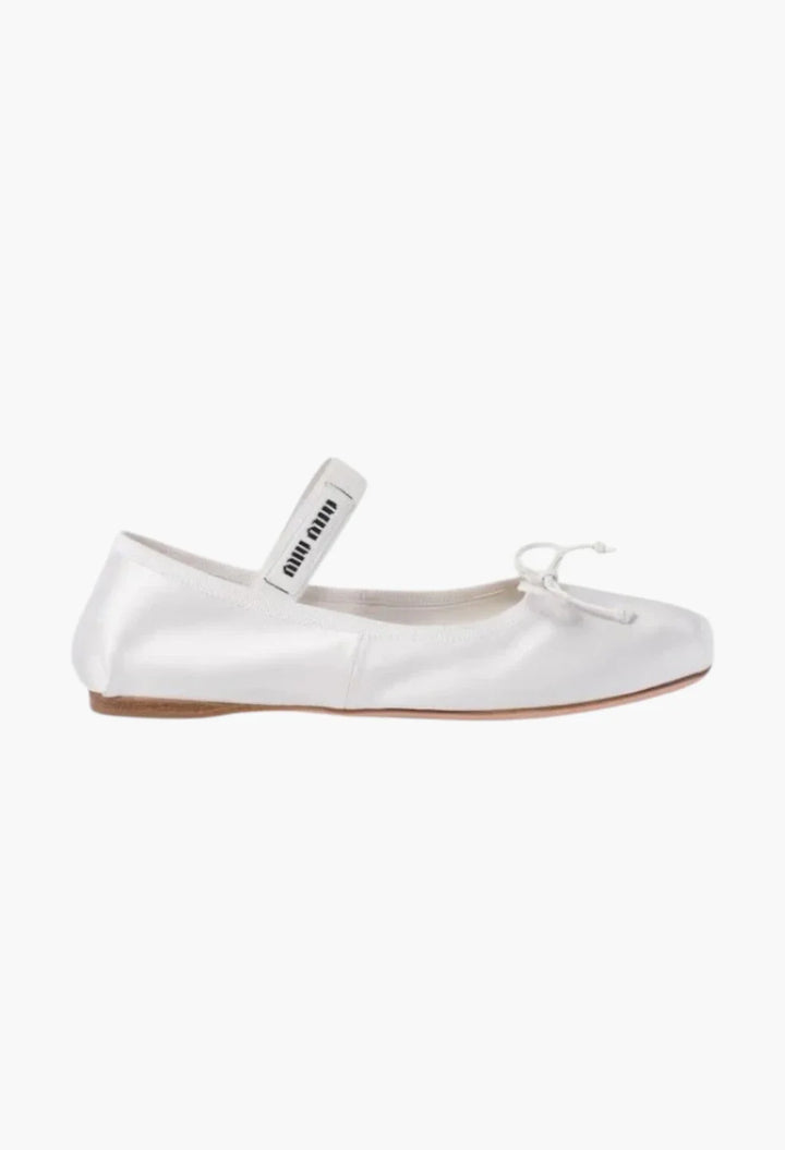 White - Satin Ballerinas