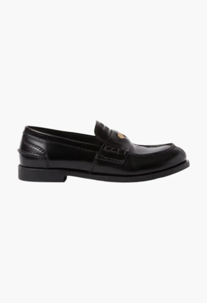 Black - Brushed Leather Penny Loafers