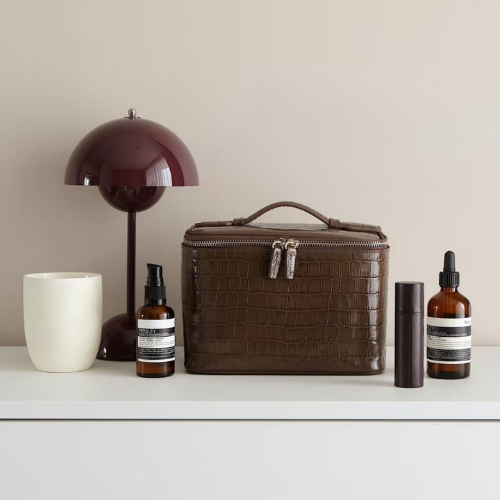 Croc Vanity Case Amber - GLAM MODA