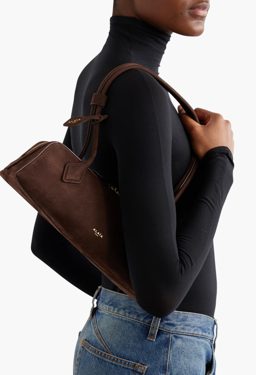 Le Teckel Medium Nubuck Shoulder Bag - GLAM MODA