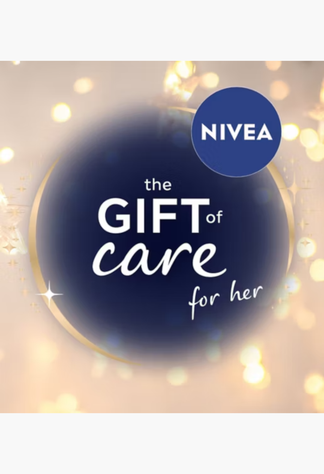 GLAM MODA NIVEA Womens Advent Calendar gift set featuring a festive blue circular logo with the text The Gift of Care