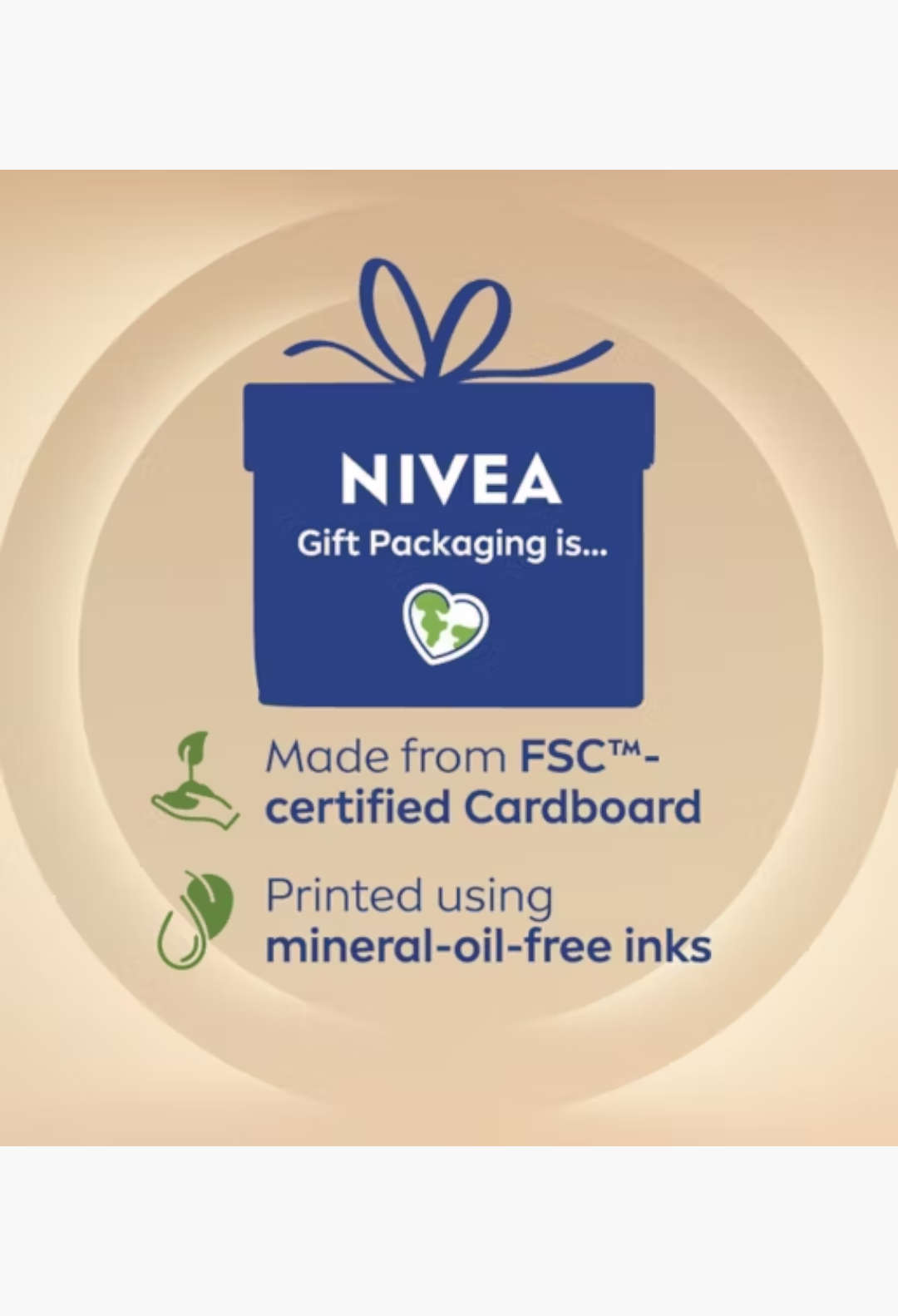 GLAM MODA NIVEA advent calendar FSC certified cardboard packaging label with mineral oil free ink details
