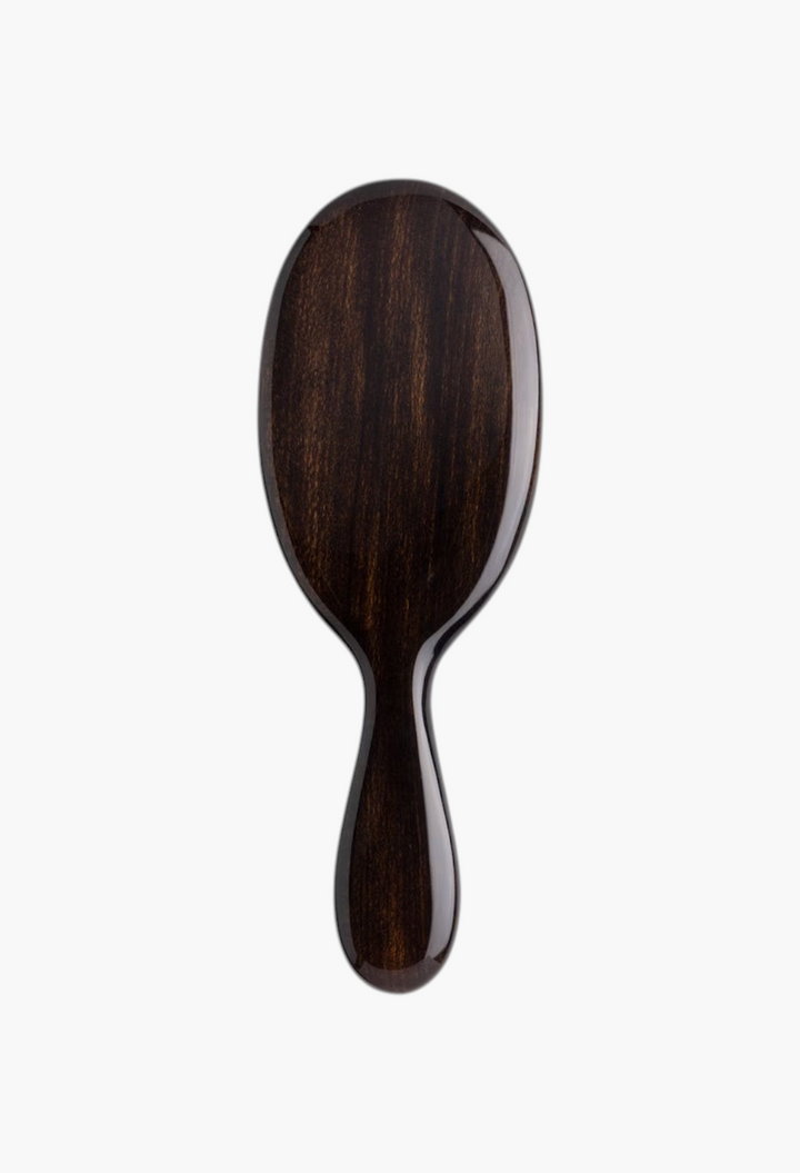 GLAM MODA dark wood hairbrush with an ergonomic handle and a polished finish, designed for professional styling.
