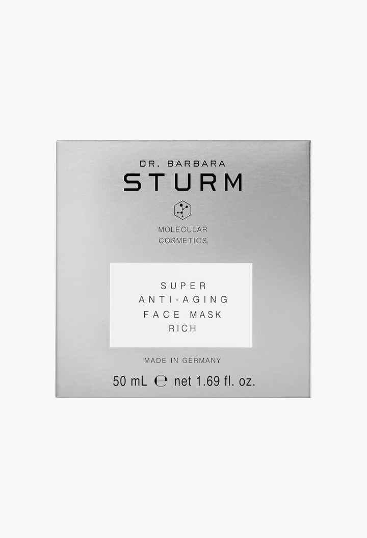 GLAM MODA Dr. Barbara Sturm Super Anti-Aging Face Mask Rich 50ml silver packaging for dehydrated skin