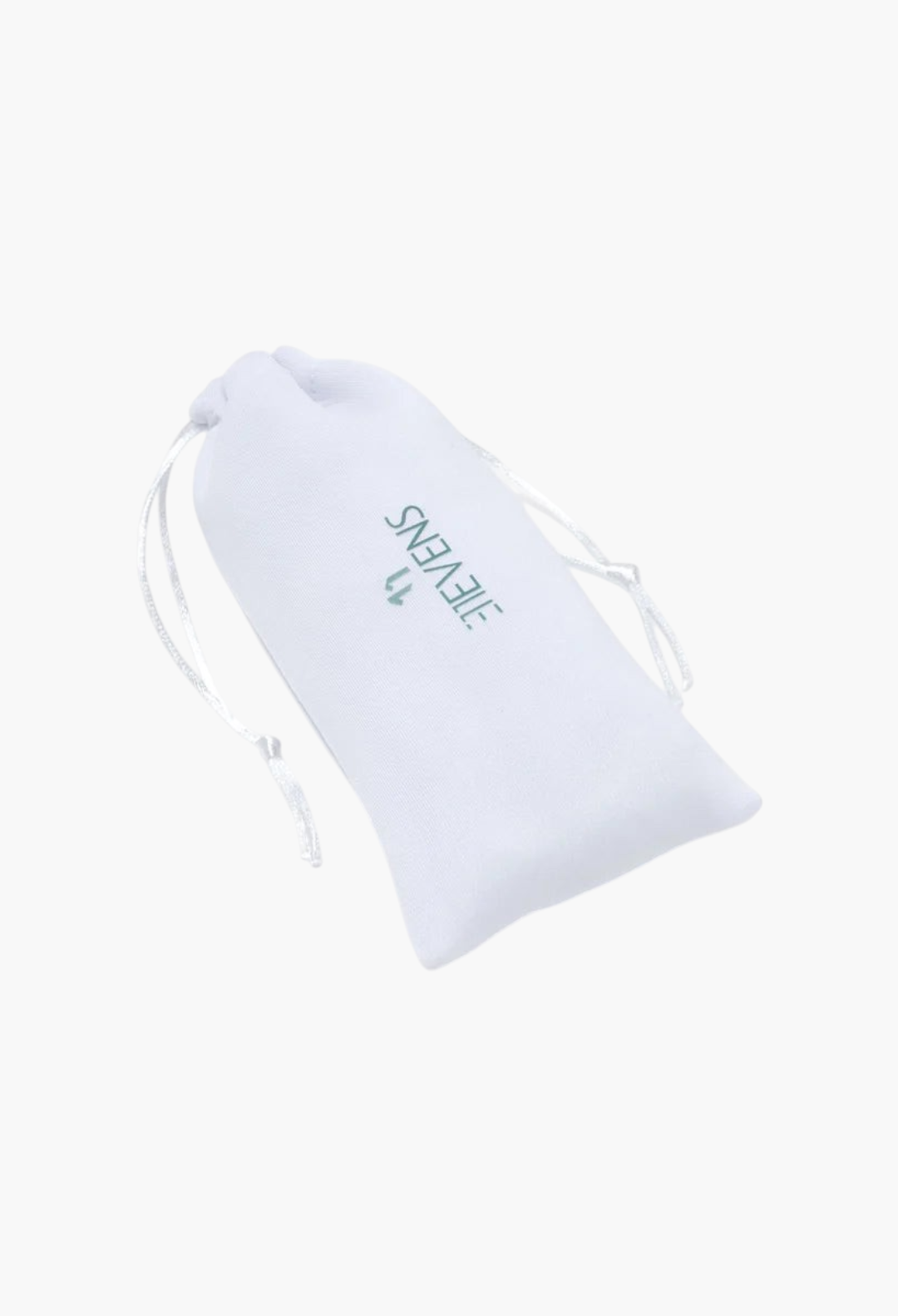GLAM MODA white fabric drawstring pouch for Ellevens sunglasses with brand logo printed on the front