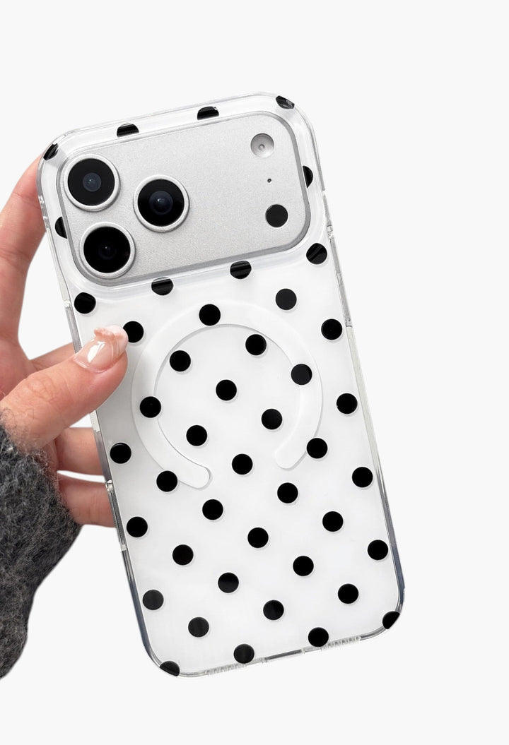 Magnetic Case for iPhone 17 Pro Max Case Compatible with Wireless Charging, Polka Dot Design Shockproof Bumper Cover Case for Girls Women - GLAM MODA