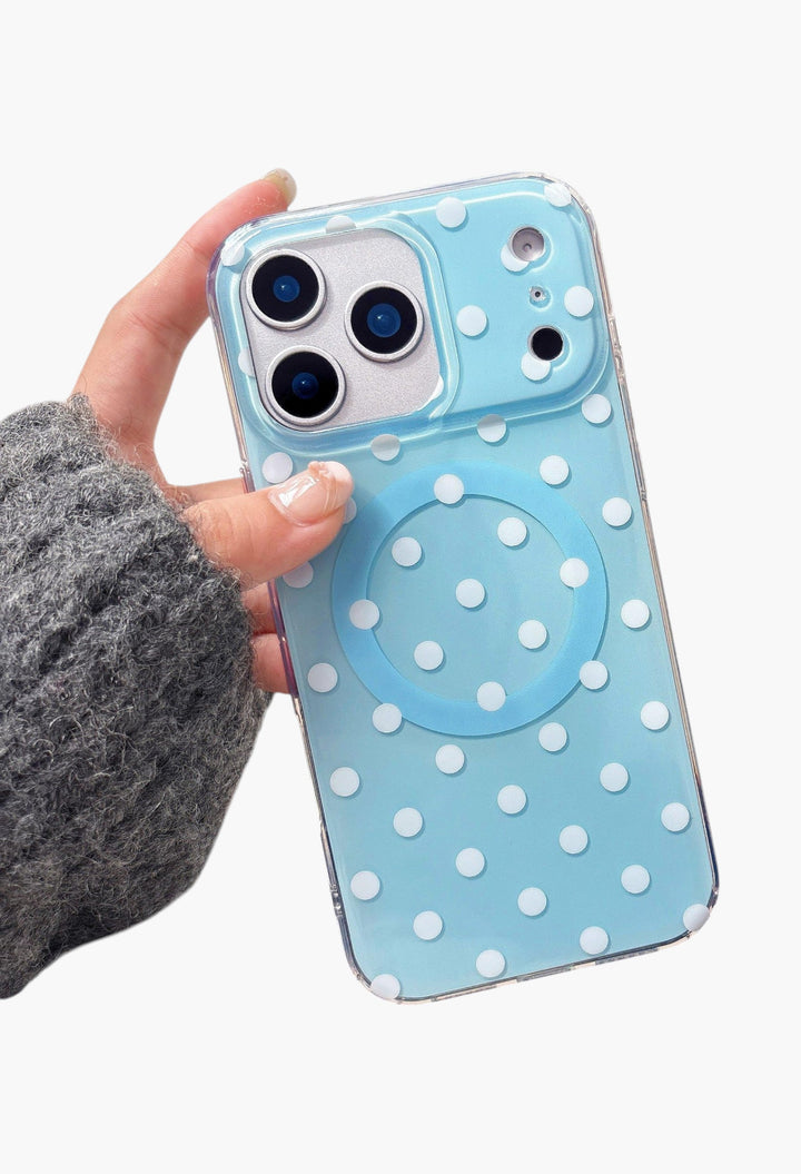 Magnetic Case for iPhone 17 Pro Max Case Compatible with Wireless Charging, Polka Dot Design Shockproof Bumper Cover Case for Girls Women - GLAM MODA