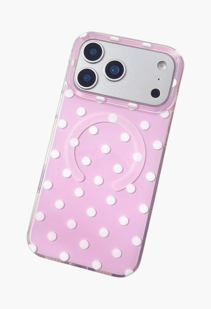 Magnetic Case for iPhone 17 Pro Max Case Compatible with Wireless Charging, Polka Dot Design Shockproof Bumper Cover Case for Girls Women - GLAM MODA