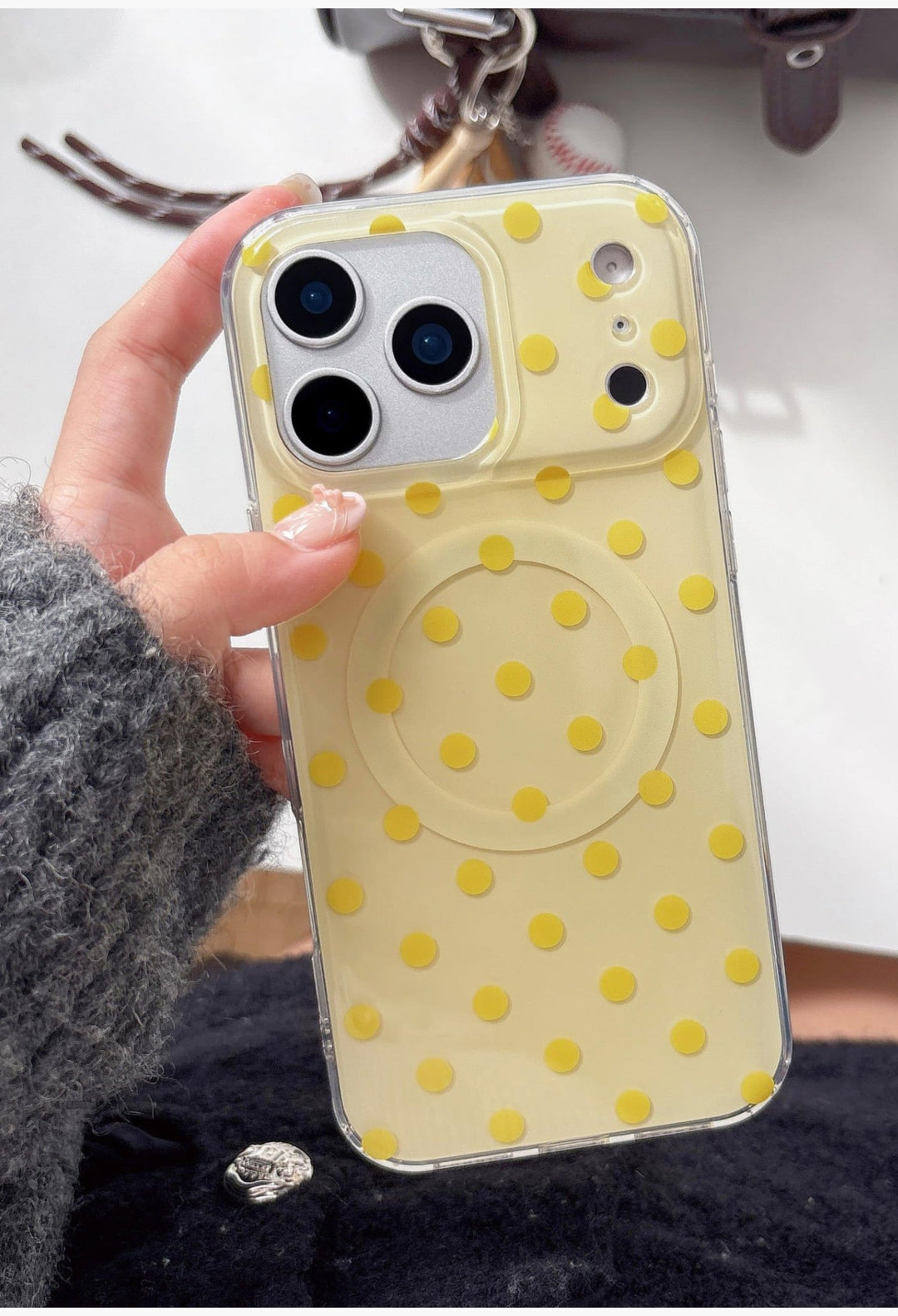 Magnetic Case for iPhone 17 Pro Max Case Compatible with Wireless Charging, Polka Dot Design Shockproof Bumper Cover Case for Girls Women - GLAM MODA