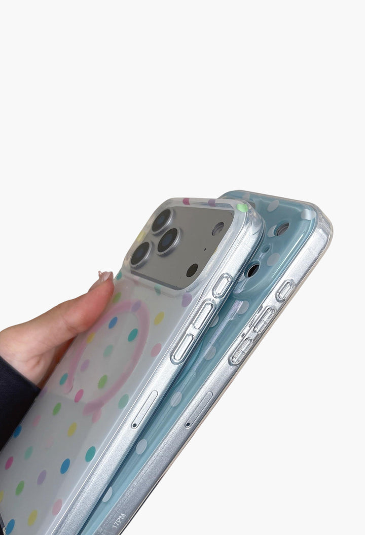 Magnetic Case for iPhone 17 Pro Max Case Compatible with Wireless Charging, Polka Dot Design Shockproof Bumper Cover Case for Girls Women - GLAM MODA