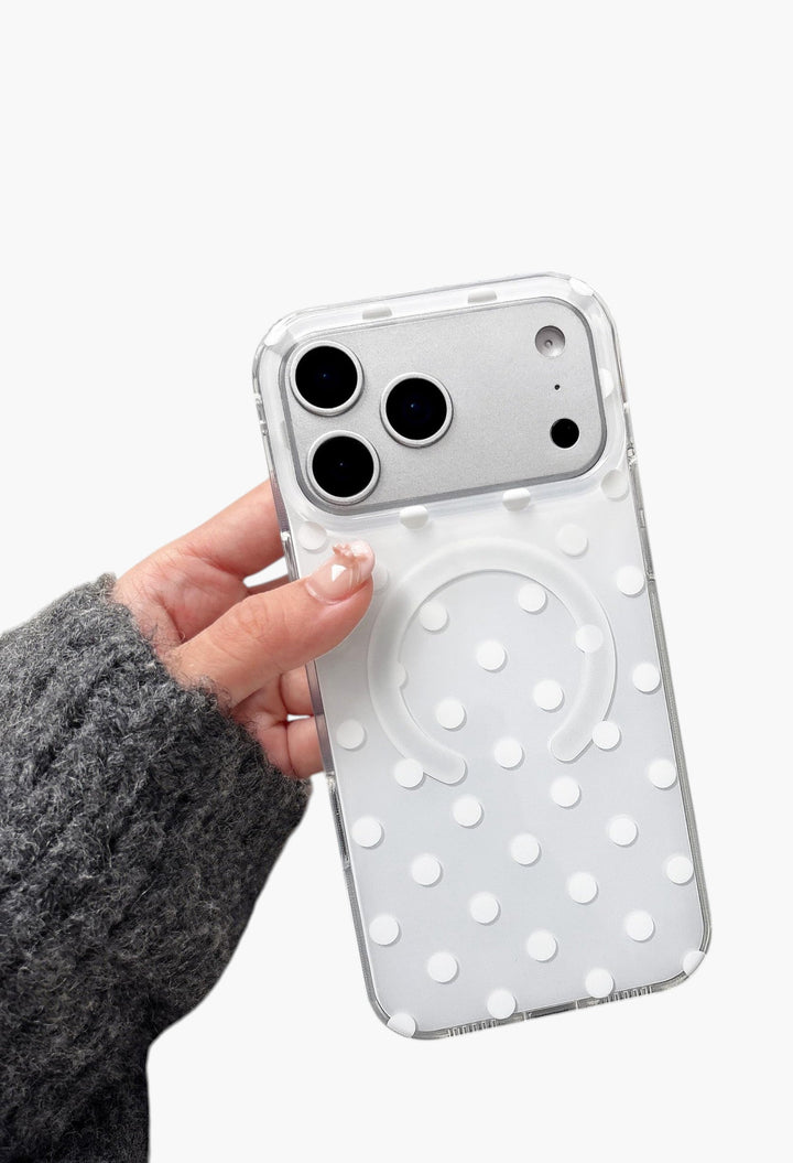 Magnetic Case for iPhone 17 Pro Max Case Compatible with Wireless Charging, Polka Dot Design Shockproof Bumper Cover Case for Girls Women - GLAM MODA