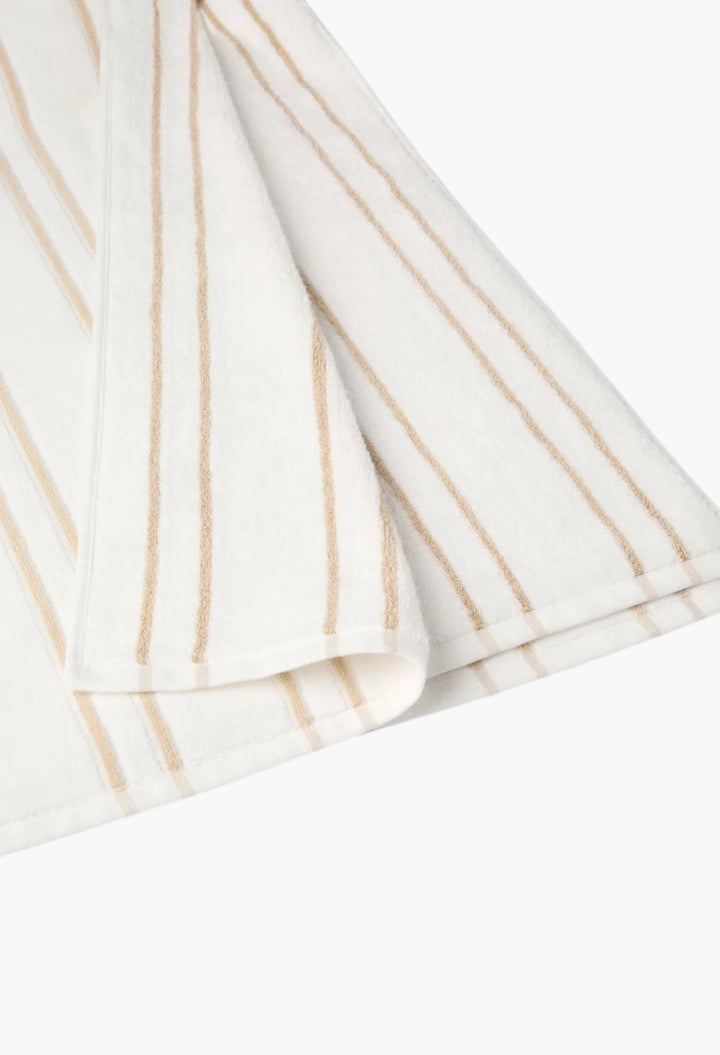 Striped Cotton Terrycloth Towel With Logo - GLAM MODA