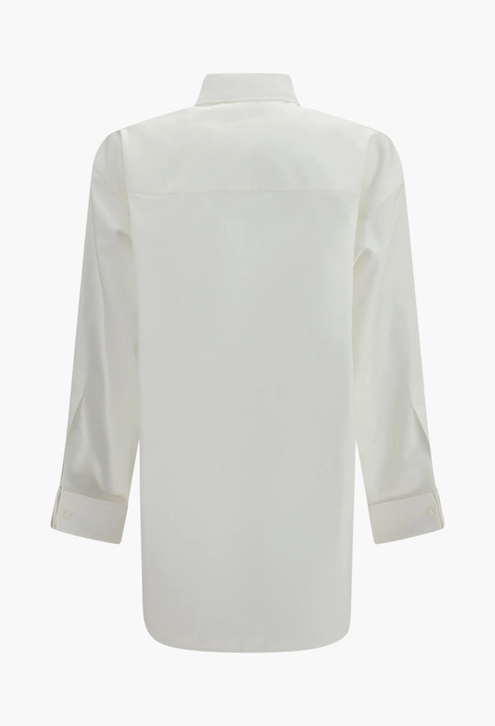 Classic Shirt In Silk Poplin And Cotton Organdy - GLAM MODA