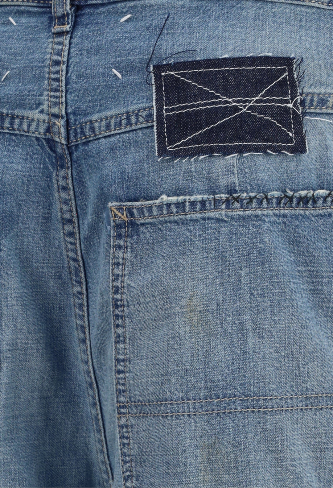 Patchwork-Detail Wide Leg Jeans - GLAM MODA
