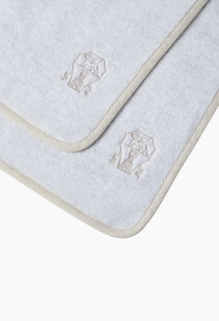 2-Piece Cotton Terrycloth Towel Set With Embroidery - GLAM MODA