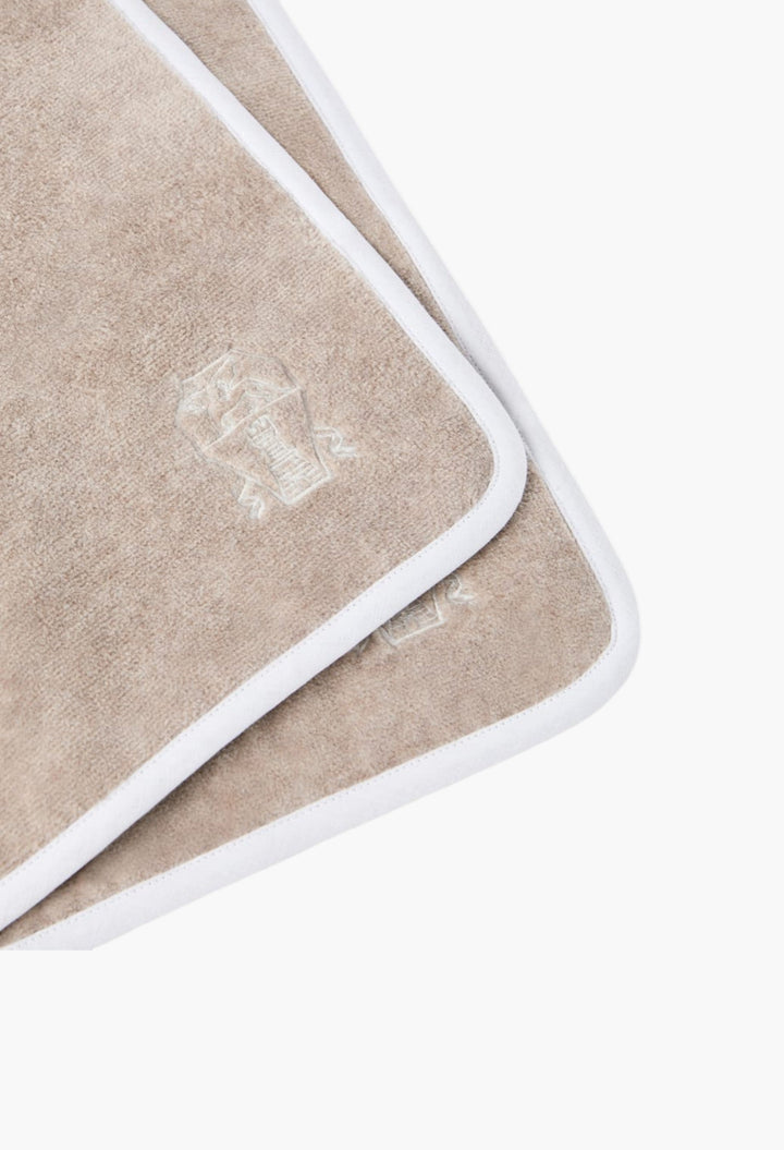 2-Piece Cotton Terrycloth Hand Towel Set With Embroidery - GLAM MODA