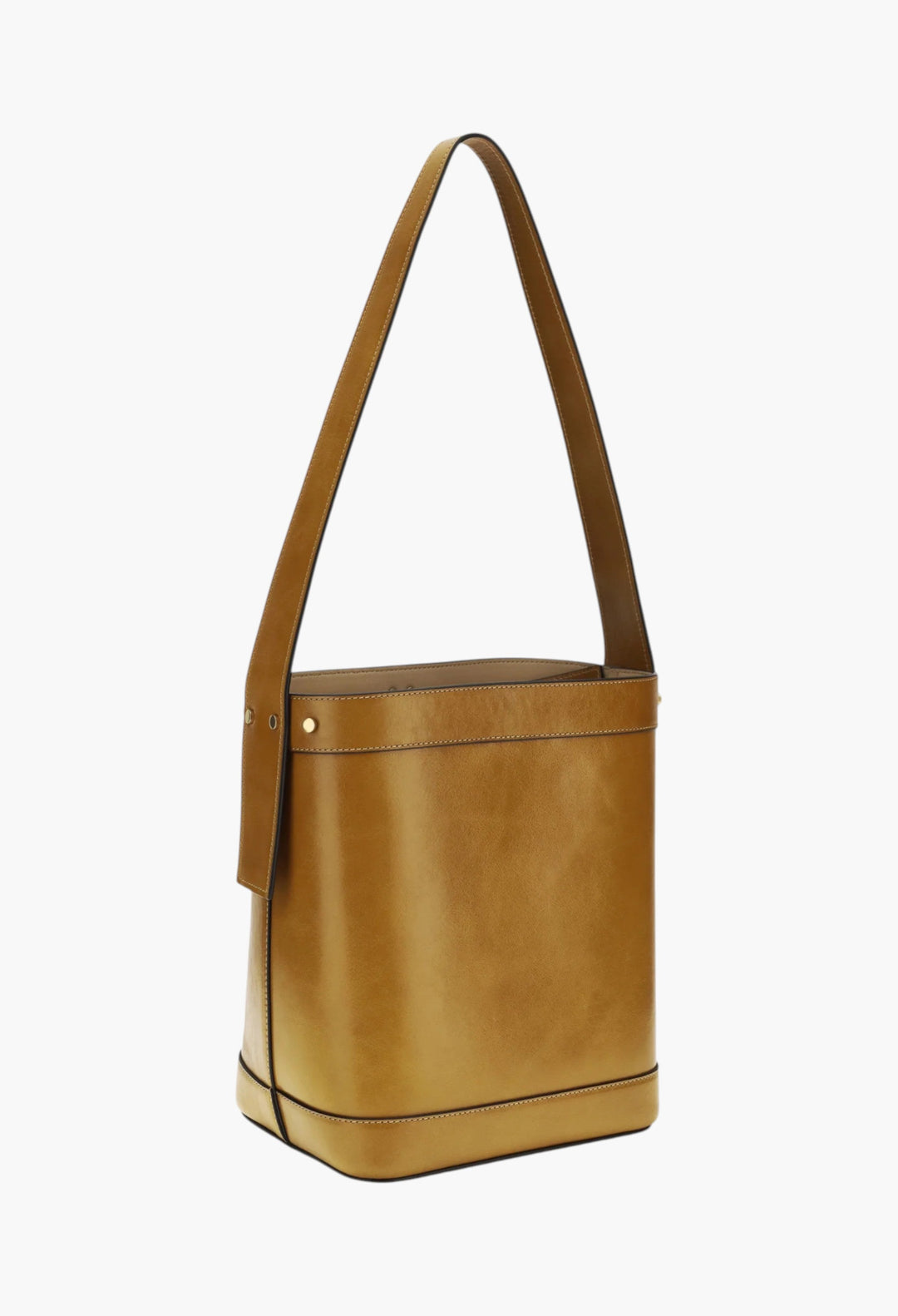 Small Leather Pivot Bucket Bag - GLAM MODA