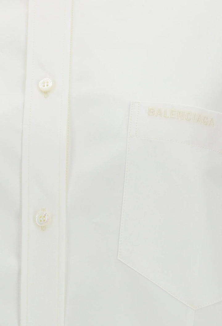 Classic Shirt In Silk Poplin And Cotton Organdy - GLAM MODA