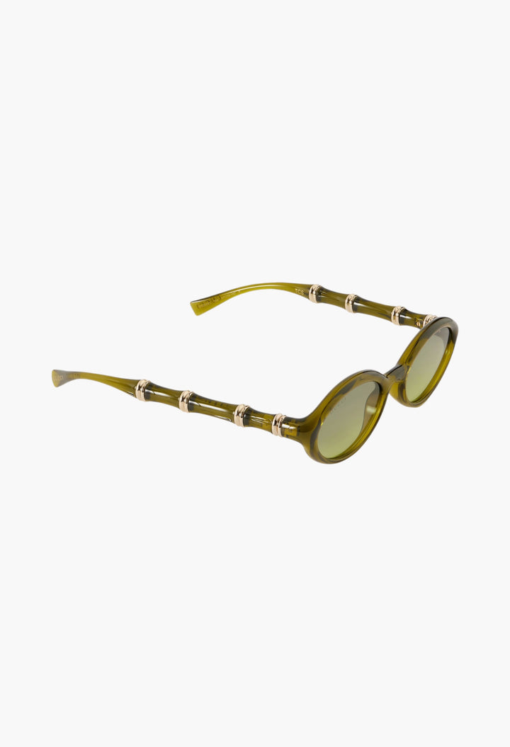 Bamboo Round-Frame Acetate Sunglasses