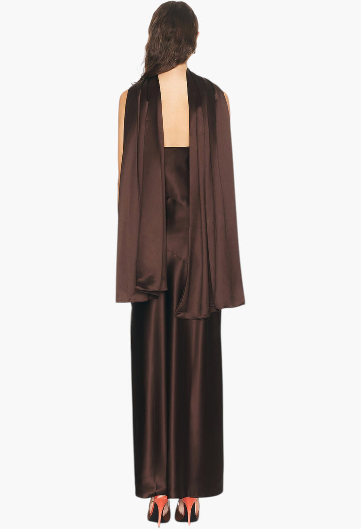 Nelia Maxi Cape Slip Dress - GLAM MODA