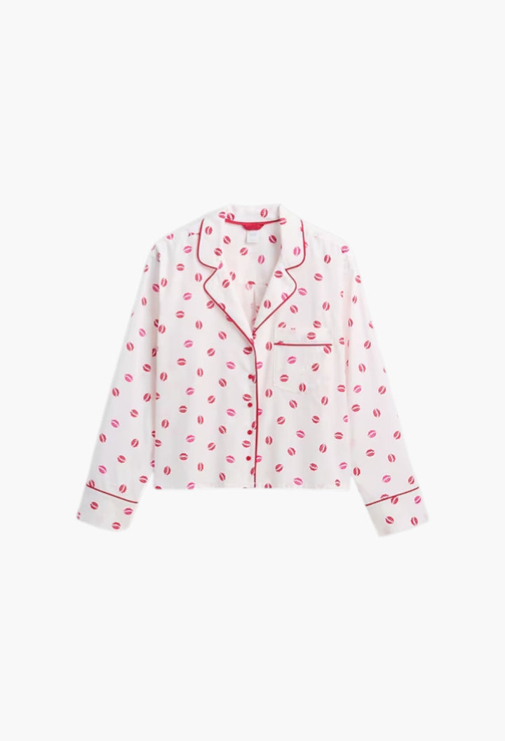 Relaxed Poplin Kiss PJ Shirt - GLAM MODA