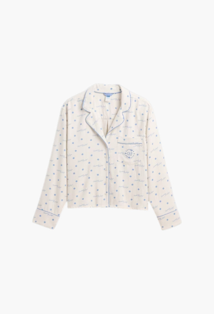 Relaxed Flannel Dotted PJ Shirt - GLAM MODA