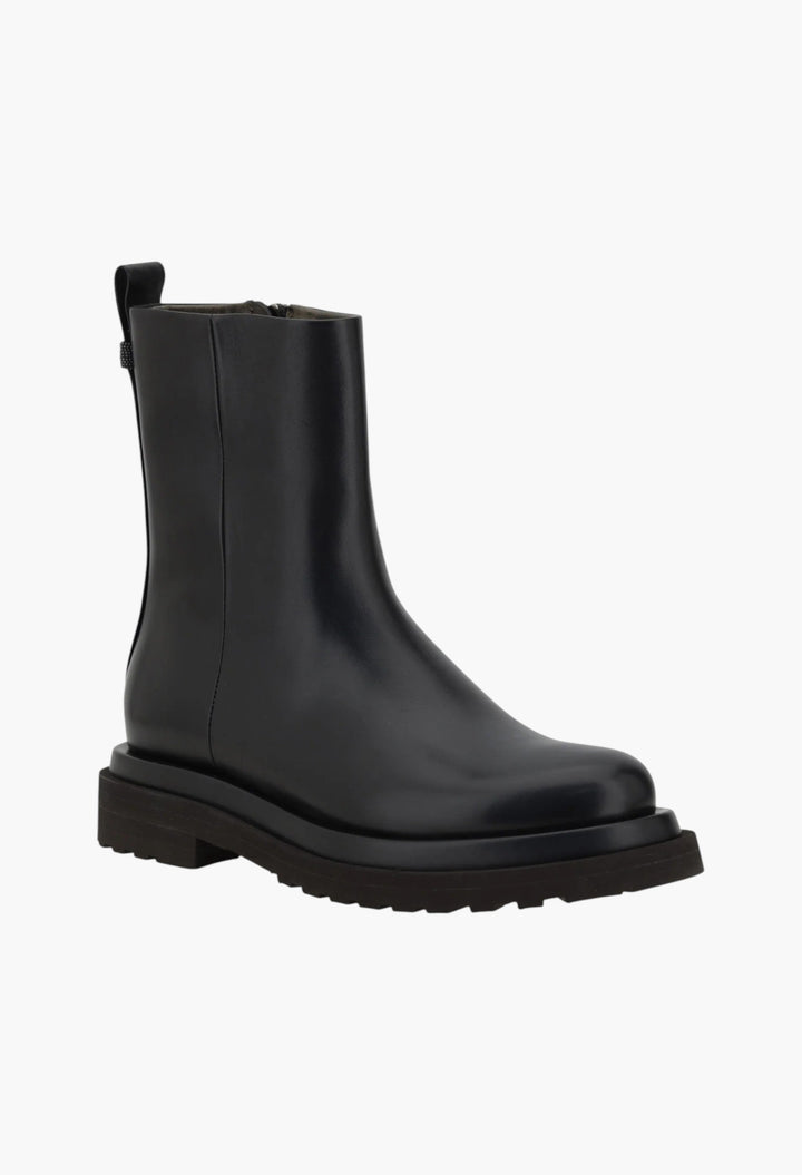 Leather Ankle Boots - GLAM MODA