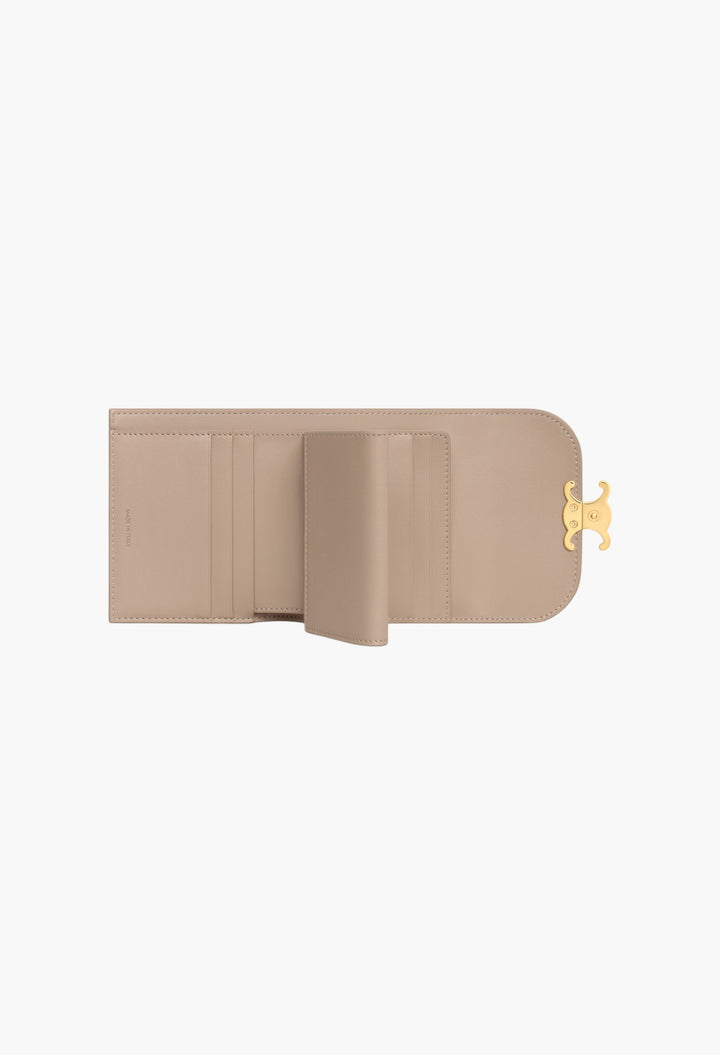 Small Flap Wallet Triomphe In Shiny Calfskin - GLAM MODA