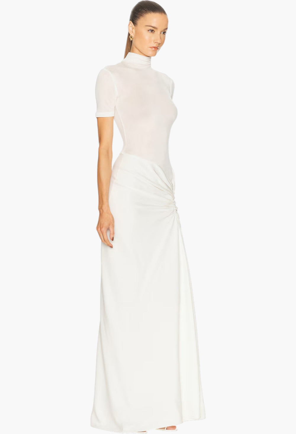 Fusion Ruched Tee Gown - GLAM MODA