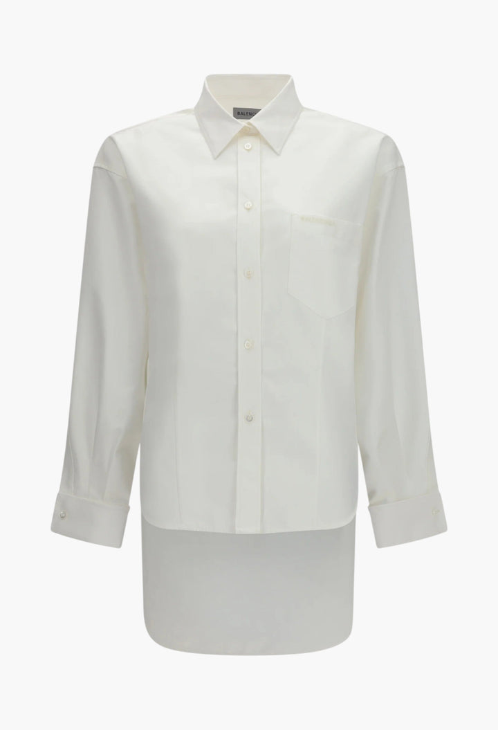 Classic Shirt In Silk Poplin And Cotton Organdy - GLAM MODA