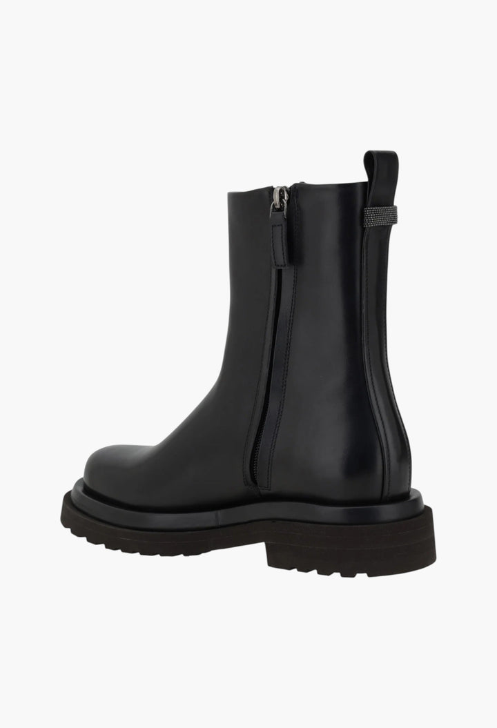 Leather Ankle Boots - GLAM MODA