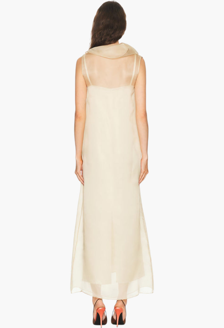 High Neck Organza Column Dress - GLAM MODA