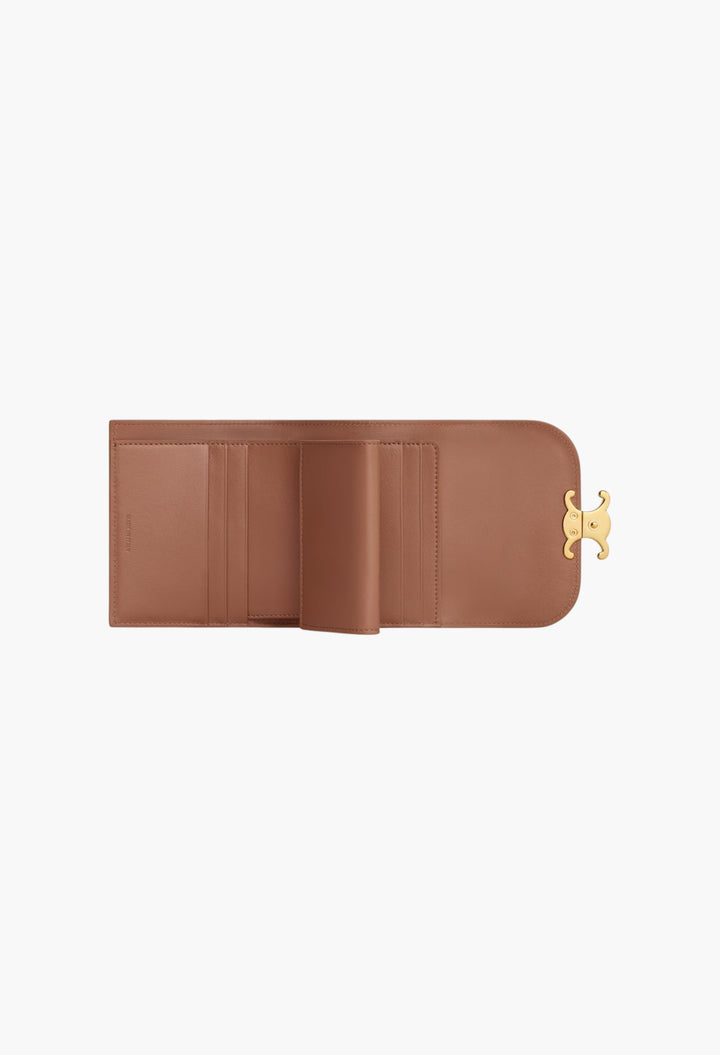 Small Flap Wallet Triomphe In Shiny Calfskin - GLAM MODA