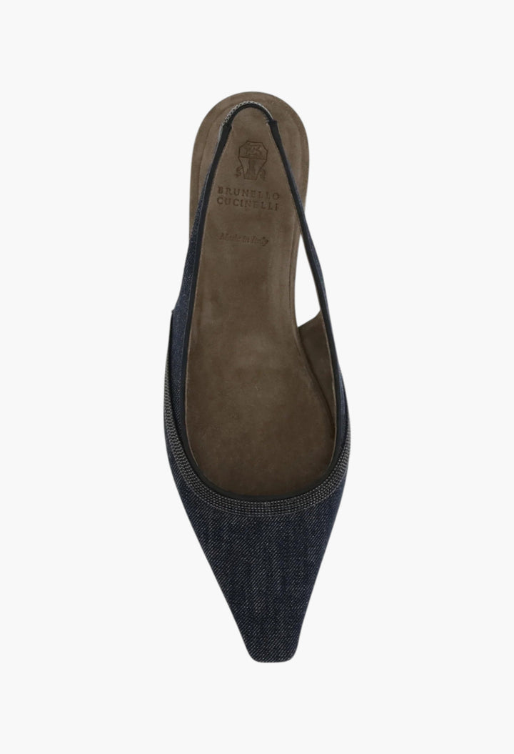 Denim Slingback Ballerinas - GLAM MODA