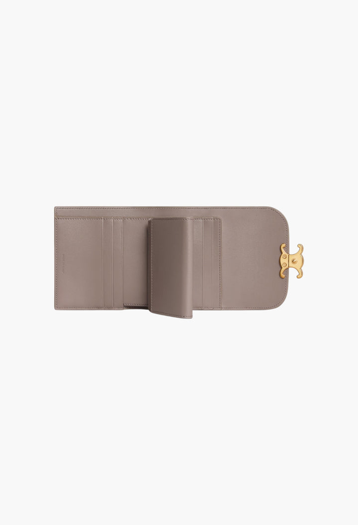 Small Flap Wallet Triomphe In Shiny Calfskin - GLAM MODA